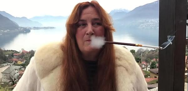  Augusta- A fetish slut dom wife smoker with fur and holder